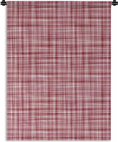 Wandkleed - Wanddoek - Patroon - Rood - Waves - 150x200 cm - Wandtapijt