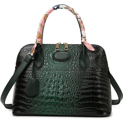 Nouveau Sac à Main Coquille Rétro Européen et Américain Motif Crocodile Sac pour Femme Mère d'Âge Moyen Grande Capacité Sac Bandoulière gray
