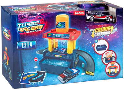 Turbo racers set carwash 24 dlg met auto en accesoires