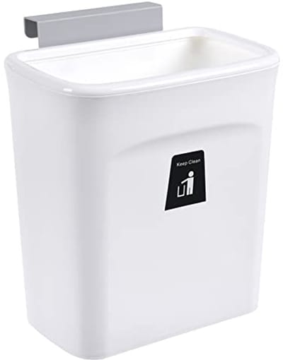 Compostemmer Keuken - Afvalbak Aanrecht - Voedselresten Scheiden - Ophangbaar Ontwerp - 9 Liter - Wit