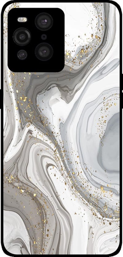 Smartphonica Telefoonhoesje Geschikt voor Oppo Find X3 Pro met marmer opdruk - TPU backcover case marble design - Zilver geschikt voor Oppo Find X3 Pro