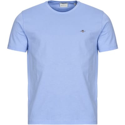 Gant T-shirt Shield Logo Lichtblauw - Maat L - Heren - Casual T-shirts