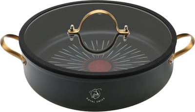 Royal Swiss® Braadpan – Kookpan 28×7,5 cm – Zwart – Marmer Anti-aanbaklaag – Geschikt voor Inductie