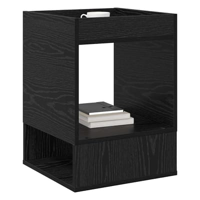 vidaXL - Bijzettafel - Zwart - Eiken - 40 - x - 40 - x - 56 - cm - Bewerkt - hout