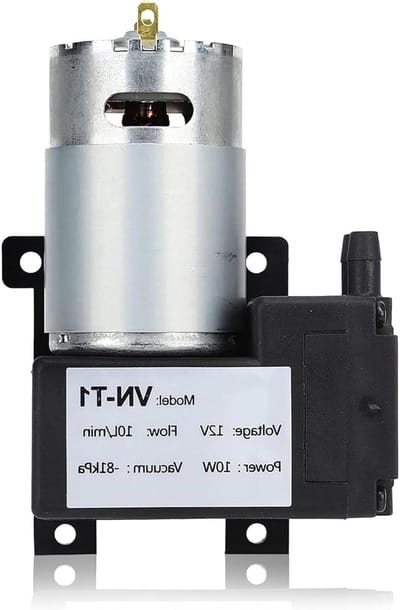 Mini DC Vacuum Pomp 12V/24V, Lage Geluidsproductie, 10 L/Min, Ideaal voor Industrie en Hobby, 81 kPa, Inclusief Stroomregelaar