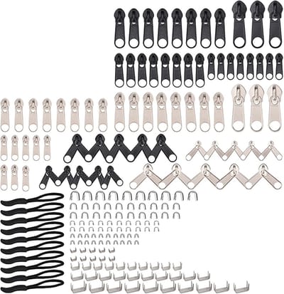 Rits Reparatie Set - Schuifjes Vervangen - Kleding Herstellen - Universele Pasvorm - 1000 Gram - Zilver