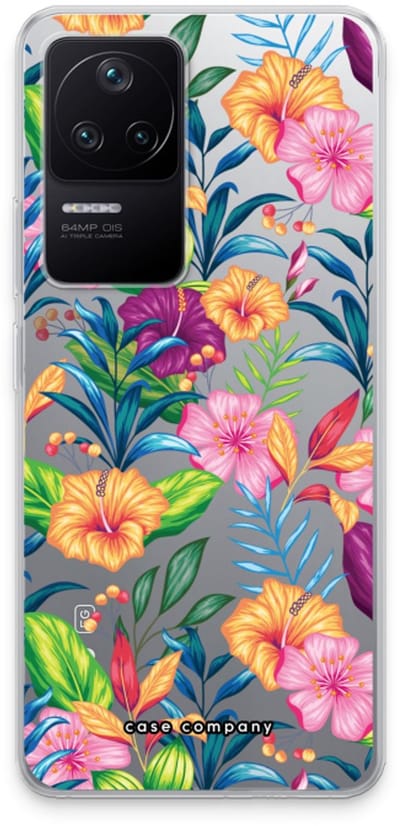 Case Company® - Hoesje geschikt voor Xiaomi Poco F4 hoesje - Tropisch 2 - Soft Cover Telefoonhoesje - Bescherming aan alle Kanten en Schermrand