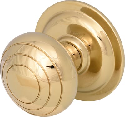 AMIG Voordeurknop Massief Messing - 921g Premium Kwaliteit - Gepolijst Goud - Luxe Rond Model