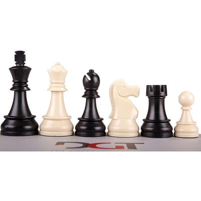 Figurines d'Échecs en Plastique Dgt N° 5, Lestées, Hauteur du Roi 86mm, Sac en Plastique