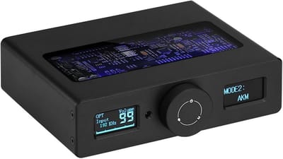Digitale Audio Converter - DAC Adapter - Hoge Geluidskwaliteit - Dubbel OLED Display - 155mm Breed - Zwart