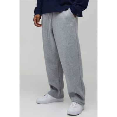 Baggy BM Scroll Barrel Fit Joggers | Grey Marl | Size XS