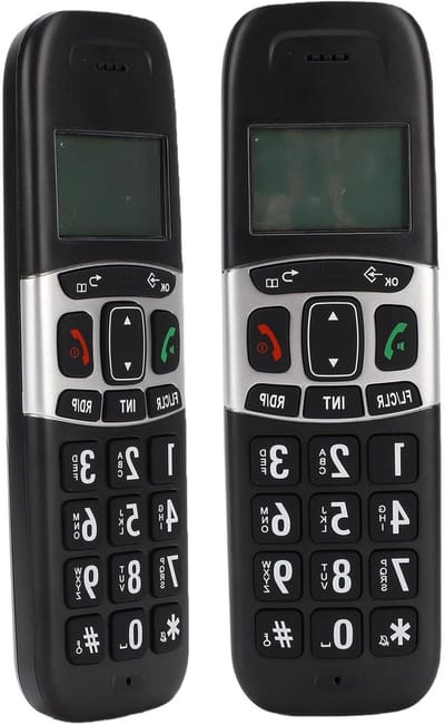 DECT 6.0 Draadloze Telefoon, 2 Handsets met Antwoordapparaat Nummerherkenning Wisselgesprek en 3-weg Bellen, voor Thuiskantoor met 50 Telefoonboekvermeldingen en Oproepblokkering