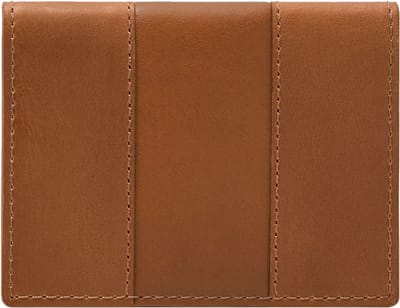 FOSSIL Leren Kaarthoes Everett Card Case Bifold Saddle Lichtbruin