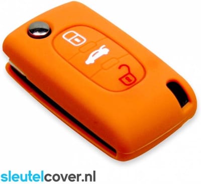 Autosleutel Hoesje geschikt voor Lancia - SleutelCover - Silicone Autosleutel Cover - Sleutelhoesje Oranje