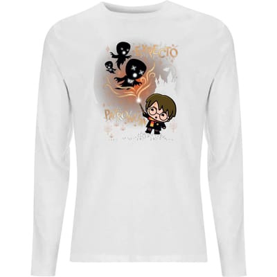 Harry Potter Kids Expecto Patronum Men's Long Sleeve T-Shirt - White - XXL