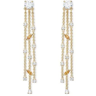 Swarovski Botanische Godin Kwastje Kristal Lange Oorbellen Dames oorbellen 5535791 Gold,F white