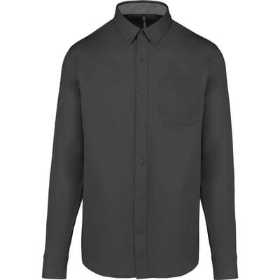 Kariban Herenoverhemd met lange mouwen van katoen Nevada K586 - Dark Grey - XL