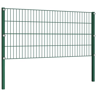 vidaXL - Schuttingpaneel - met - palen - ijzer - 176,5x80 - cm - groen
