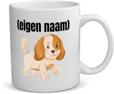 Akyol - klein hondje met eigen naam koffiemok - theemok - Honden - honden liefhebbers - iemand die houdt van honden - verjaardag - cadeau - kado - 350 ML inhoud