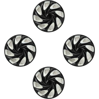 4 pièces Cache-moyeu Noir Blanc Installation Facile Cache-moyeu de Roue Protecteur pour Voitures Camions Fourgonnettes 13 Pouces Roue en Acier black