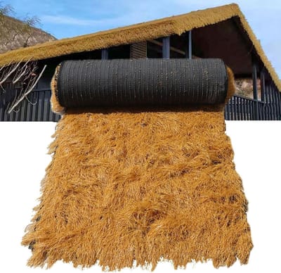 Kunst rietdak - Strorol decoratie - Tuin decoreren - Weerbestendig materiaal - 0.5 x 20m - Geel stro