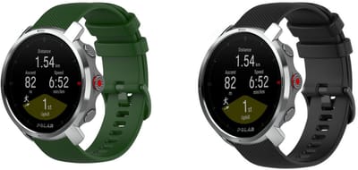 Strap-it Bundel van 2 Siliconen Bandjes - Geschikt voor Polar Grit X - Zwart & Donkergroen - Sportbandje - Sportarmband - Siliconen Band - Horlogeband / Polsband / Armband - Waterbestendig & zweetbestendig - Flexibel & comfortabel