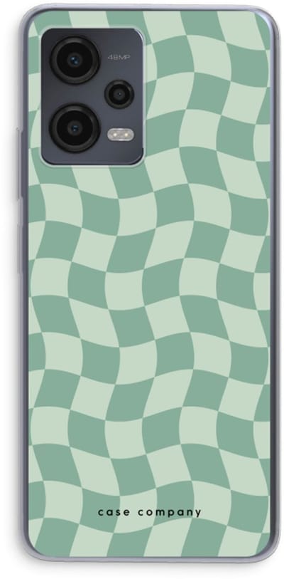 Case Company® - Hoesje geschikt voor Xiaomi Redmi Note 12 hoesje - Grid Groen - Soft Cover Telefoonhoesje - Bescherming aan alle Kanten en Schermrand