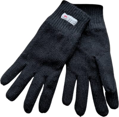 Heren handschoenen - Winter handschoen - Thinsulate - Wol - Zwart - One size - Maat L / XL