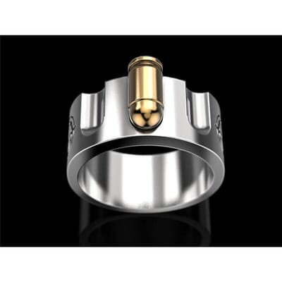 Creatieve gouden kogel aansteker voor mannen ring sieraden punk stijl mannen hand sieraden 9 gray
