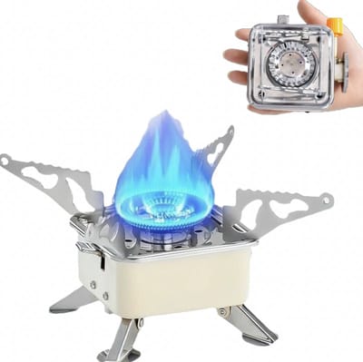 ZYLARO Mini Camping kooktoestel - opvouwbaar gastoestel camping - Draagbaar Gasfornuis - 2800 W - Wit