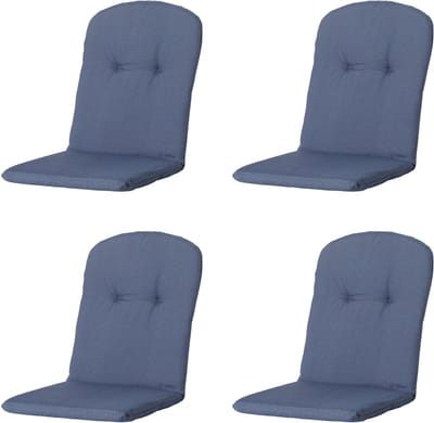 Madison - Kuipstoelkussen Hoge Rug Panama safier blue - Ca. 96x45 cm - Set van 4