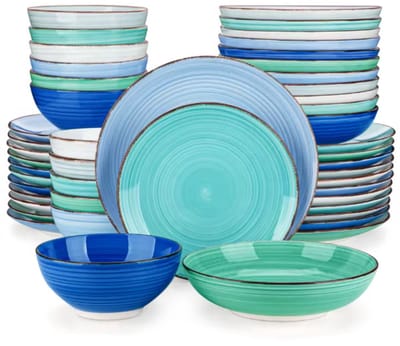 Magnifica Serviesset - 48 delig - 12 persoons - Blauw - Dinerborden - Bordenset - Diepe borden - Ontbijtborden - Servies - Keukenservies
