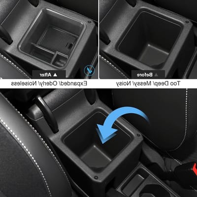 Opbergruimte voor Armsteun, Geschikt voor VW T-Cross 2018-2024, Organiser met Antislipmat voor Centraal Armsteun, Auto Accessoires en Interieurverbetering