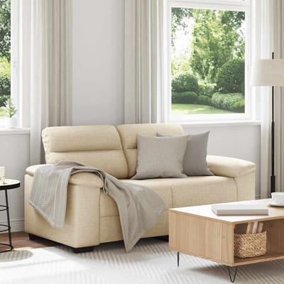 vidaXL - 2-zitsbank - crème - 160x81x84 - cm - stof