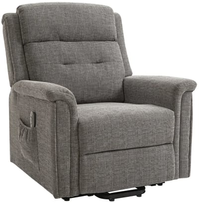 Sta op stoel elektrisch - Relaxfauteuil - Zetel - Stof - 1 persoons - Met armleuning - Zeer comfortabel - Elektrisch - Grijs