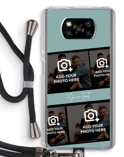 Gepersonaliseerd - Case Company® - Hoesje met koord geschikt voor Poco X3 Pro hoesje met Koord - Filmrol N°2 - Telefoonhoesje met Zwart Koord - Bescherming aan alle Kanten en Over de Schermrand