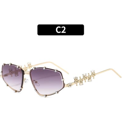 Millennium Stijl Strass Frame Retro Bril Vrouwelijk Oversized Legering Metaal Brilmontuur Mannelijk Helder Glas Bril Goud Optisch Montuur