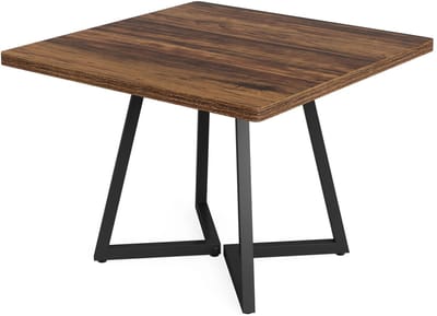 Hutjemutje - eettafel - keukentafel - eetkamertafel voor 4 personen - metalen onderstel - 80 x 80 x 75 cm - industrieel design - bruin