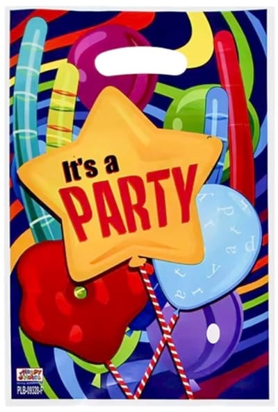 10x Plastic Uitdeelzakjes - Traktatie Zakjes Voor Uitdeelcadeautjes - Uitdeelzakjes Kinderfeestje - Uitdeeltasjes - Verjaardag - Feestje - 10 Stuks - 16.5x25cm - It's a Party