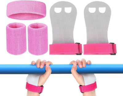 Gymnastiek Grips - Polssteun Handbescherming - Kracht Training - Ademend Materiaal - 2 stuks - Roze