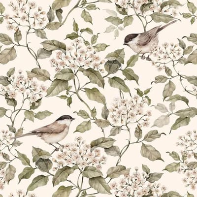 Baby behang Dekornik Birds And Beige Spring