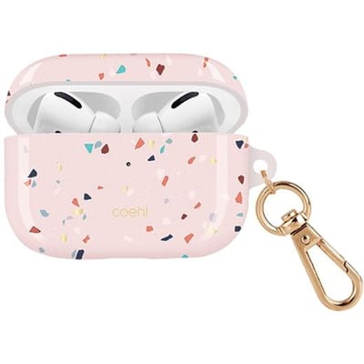 UNIQ Coehl Serie - Beschermhoesje voor AirPods Pro - Roodachtig Roze - Terrazzo Design - Hoge Kwaliteit
