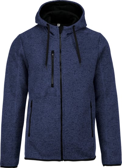 Herenvest met capuchon 'Proact' Navy Melange - 3XL