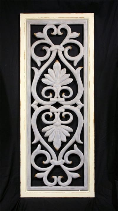 Wanddecoratie Ornament hout/metaal 42x2,3x104cm