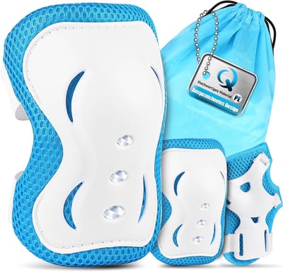Kinder Beschermset - Knie en Elleboog - Buitensporten - Verstelbare Banden - Set van 3 - Blauw