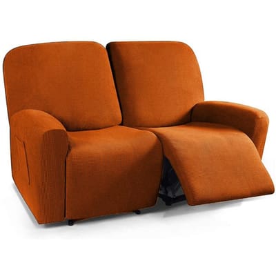 Fauteuilhoes Volledige Wrap Stretch Fauteuilhoes Bankbeschermer Lounge Thuis Kind Huisdier Krasbestendig Bankhoezen 2 Seater orange