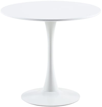 EGGREE Scandinavische moderne ronde eettafel - diameter 80 cm - Tweedelig bureaublad - wit