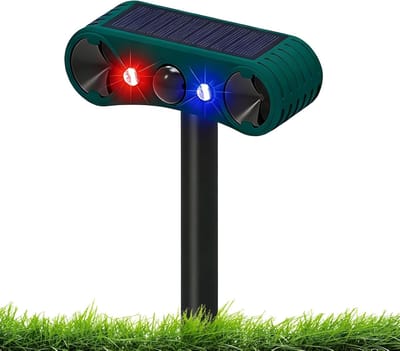 SnelShoppen - Ultrasone Kattenverjager voor de Tuin met Bewegingsmelder en Knipperlicht - Zonne-energie Dierenverjager voor Katten, Honden en Wilde Di