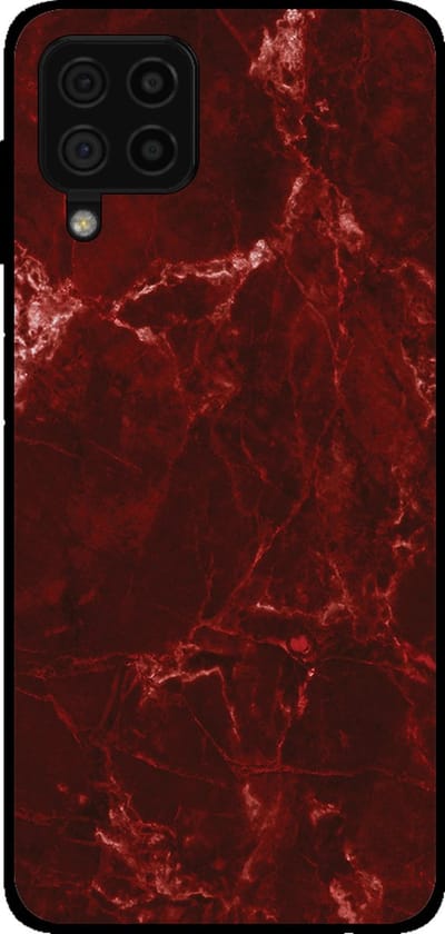 Smartphonica Telefoonhoesje voor Samsung Galaxy A22 4G met marmer opdruk - TPU backcover case marble design - Rood geschikt voor Samsung Galaxy A22 4G