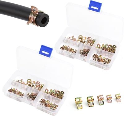 100 stuks slangklemmen, 5-19 mm veerklemmen, brandstofleiding, veerbandklemmen, set voor luchtslang, waterleiding